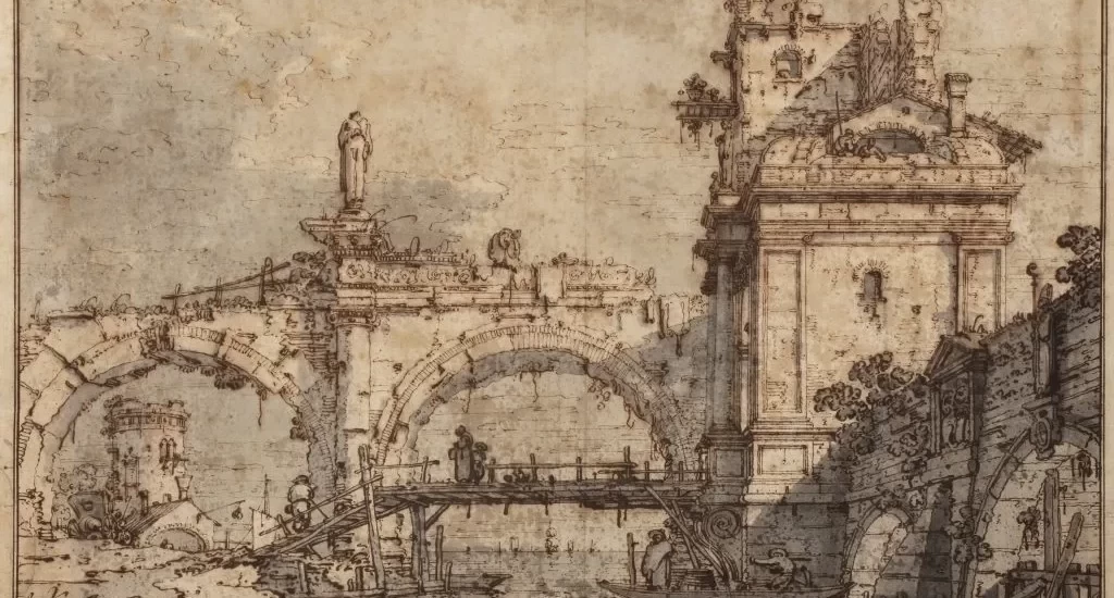 Un desen de Canaletto necunoscut reapare public după trei secole Un desen de Canaletto necunoscut reapare public după trei secole