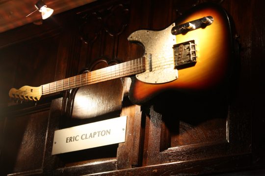 paris,,france, ,september,2011:,signed,guitar,hanging,on,the