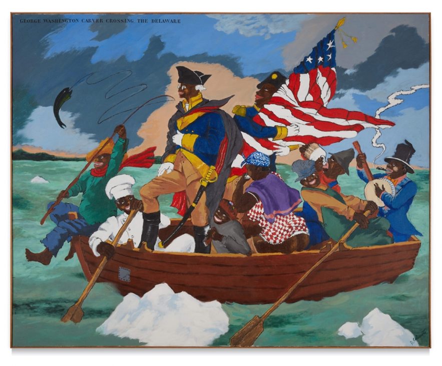 lucas museum of narrative art robert colescott george washington carver crossing the delaware river