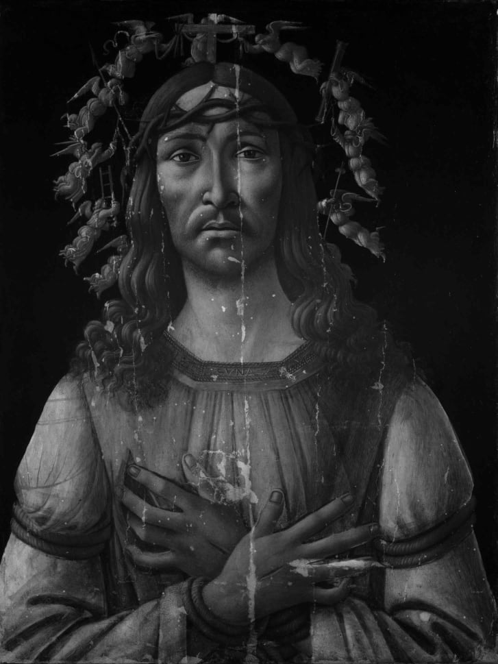 Un desen al Fecioarei cu pruncul, descoperit sub pictura “Man of Sorrows”, de Sandro Botticelli
