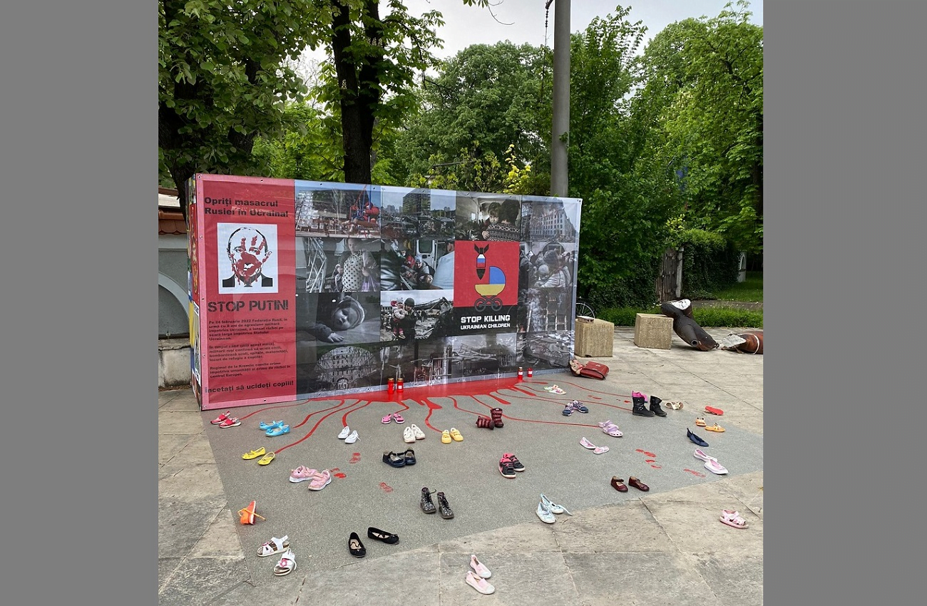 Artă împotriva războiului – Expoziția „Stop the War (in Ukraine)”, în Piața Regele Mihai I din București