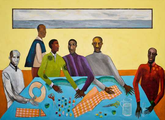 Pictură, "Six Tailors", de Lubaina Himid, 2019, Tate Modern, Curatorial