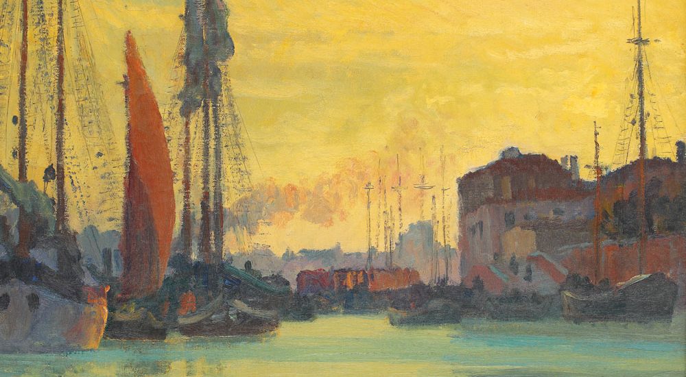 Ștefan popescu, Înserare peste chioggia, 1924, colecție privată