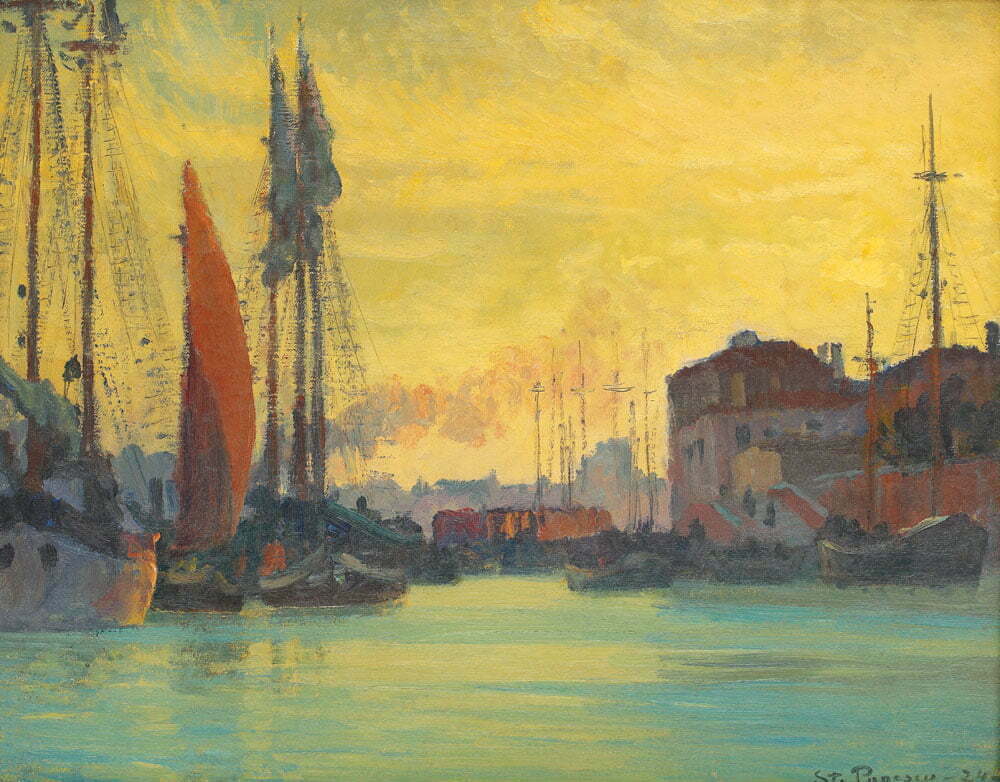 Ștefan popescu, Înserare peste chioggia, 1924, colecție privată