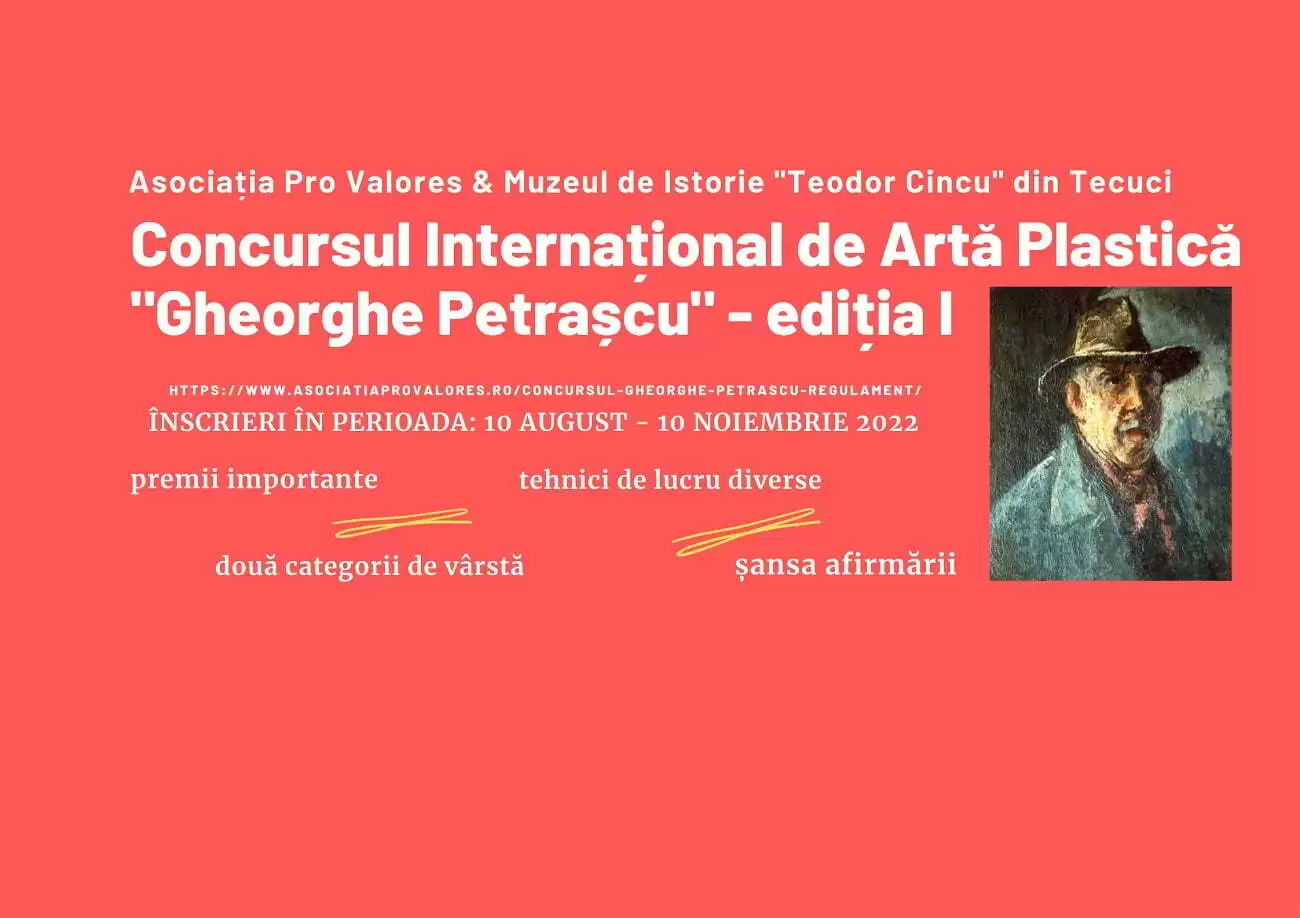 Concurs de pictură, grafică, tehnici mixte la 150 de ani de la nașterea lui Gheorghe Petrașcu