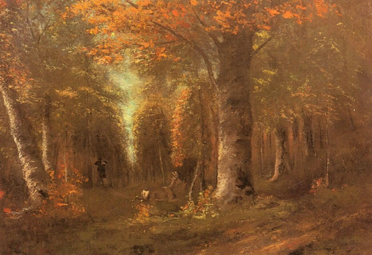 forest in autumn” (1841) gustave courbet