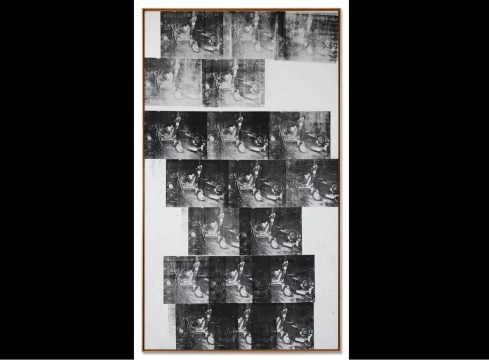 white disaster white car crash 19 times warhol, licitatie, curatorial
