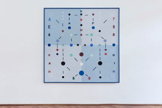 arantxa etcheverria, litere albastre, 2022 forex, acrilic, plexiglas