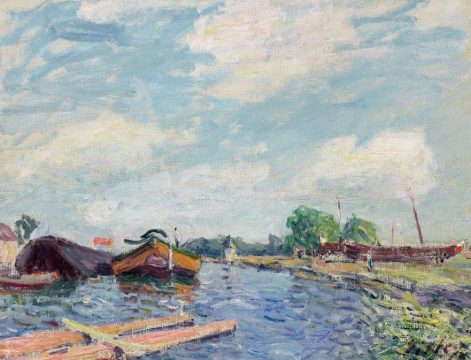 canal du loing à saint mammès, alfred sisley, christies, curatorial.ro