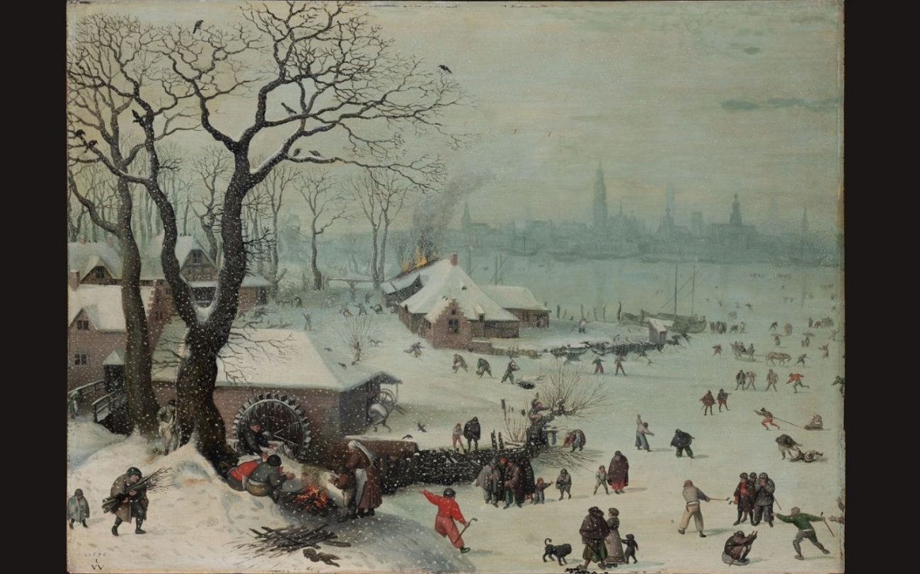 lucas van valckenborch winter landscape with snow near antwerp stadel museum