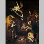 nativity with st francis and st lawrence caravaggio
