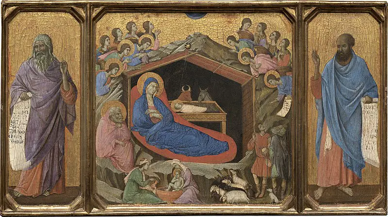 the nativity with the prophets isaiah and ezekiel duccio di buoninsegna