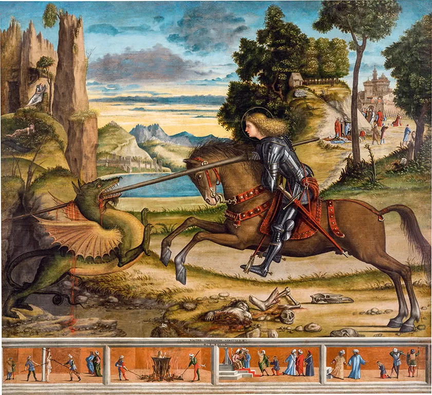 carpaccio, sf gheroghe și dragonul, patru scene din martirium sf gheorghe 1516