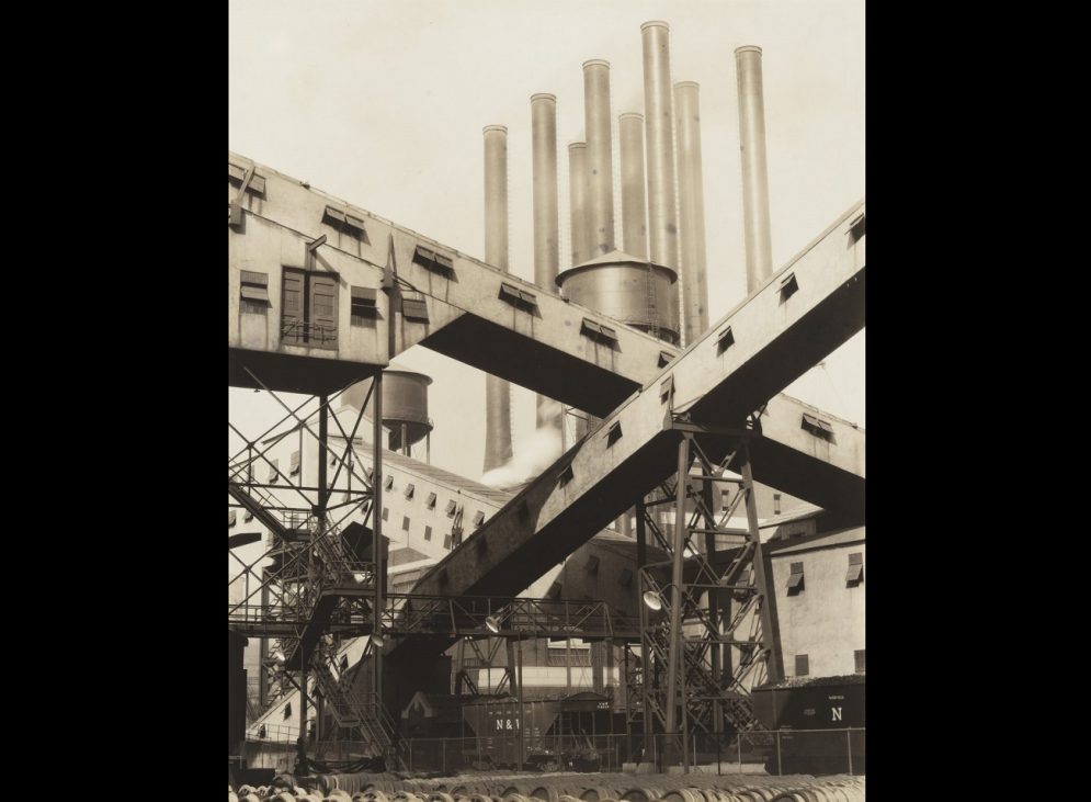 charles sheeler, criss crossed conveyors, river rouge plant, ford motor company