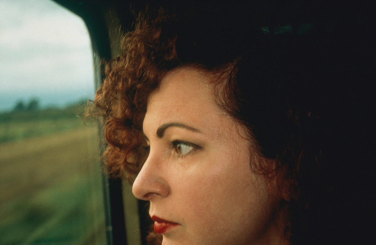 nan goldin self portrait on the train germany 1992