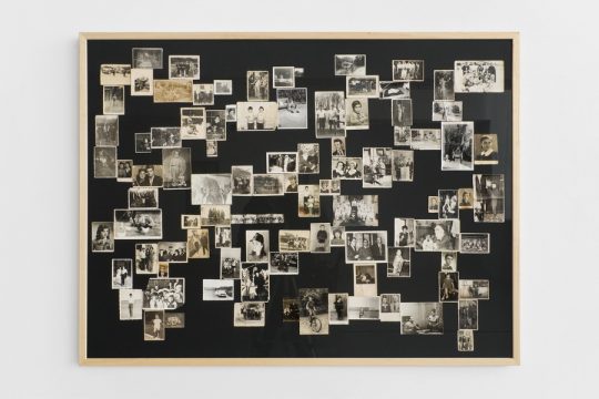 andrei nacu, fotodermatoglyphics, 2018, 3 panels with found family photographs. prin amabilitatea artistului