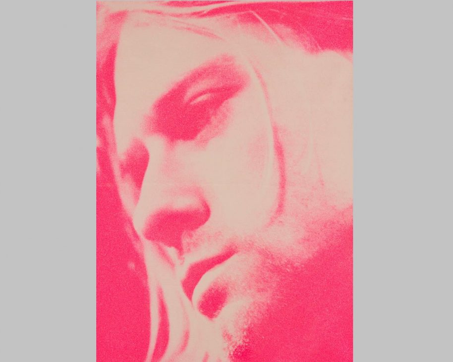 russell young, kurt cobain, 2009, vopsea acrilică, email și praf de diamant, serigrafie pe pânză