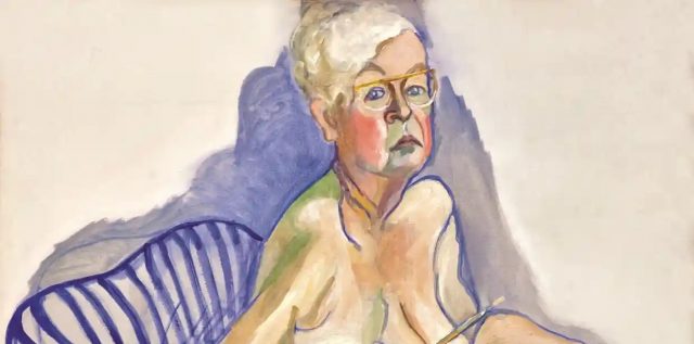 detaliu alice neel, autoportret 1980, terje Östling © the estate of alice neel