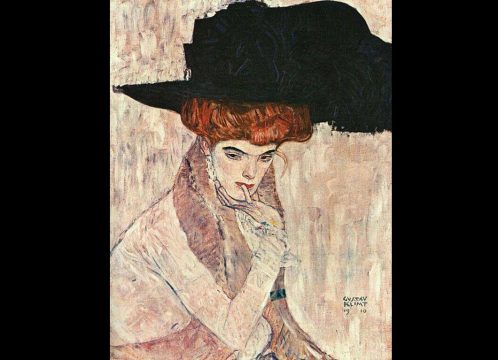klimt, the black feather hat