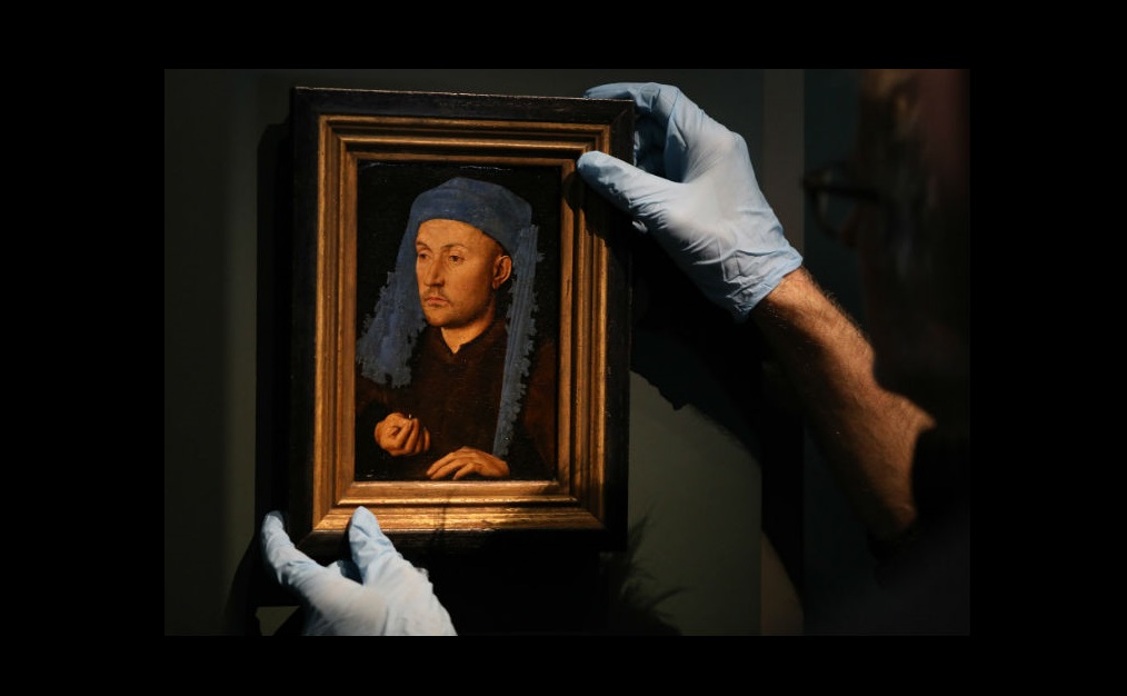 portret de barbat cu tichie albastra, jan van eyck, brukenthal