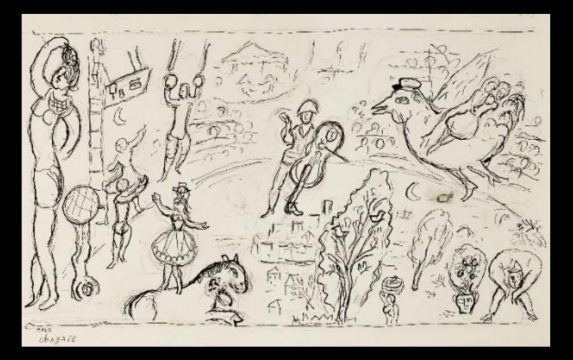 chagall, studiu pentru commedia dell arte