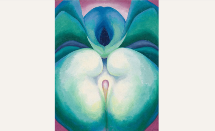 white and blue flower shapes, 1919 the georgia o keeffe museum
