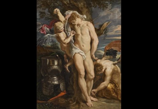 rubens, saint sebastian tended by two angels, circa 1650