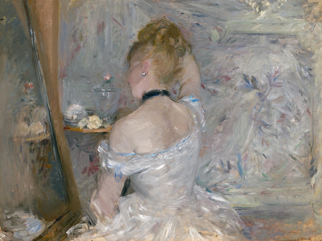 berthe morisot, woman at her toilette, 1875 80. image courtesy of the art institute of chicago