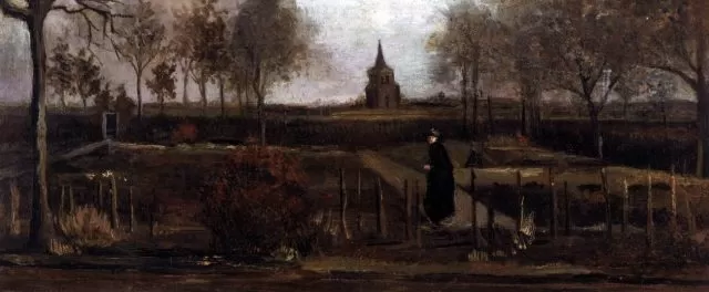 van gogh, the parsonage garden at nuenen in spring, groninger museum