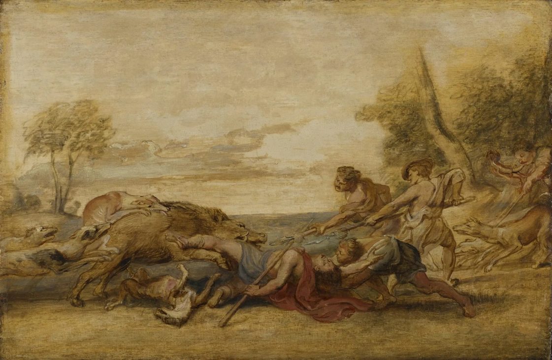 the death of adonis, atribuit lui peter paul rubens (1639)