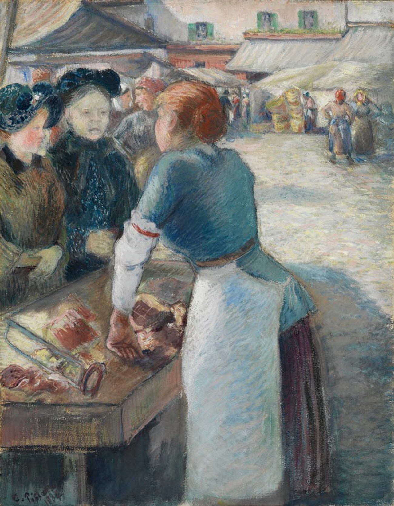 camille pissarro, the market stall, 1884