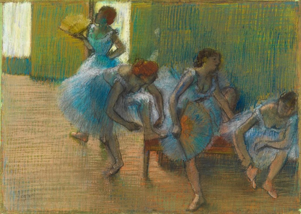 edgar degas, dancers on a bench