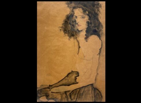 girl with black hair, schiele
