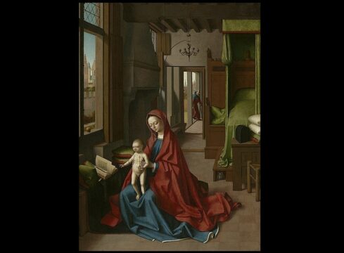 petrus christus, virginandchildinadomesticinterior