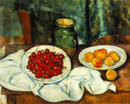 still life with plate of cherries cezanne paul 1885 87