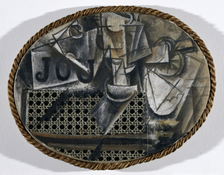 colaj still life with chair caning, picasso