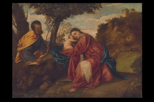 titian, rest on the flight into egypt, christies