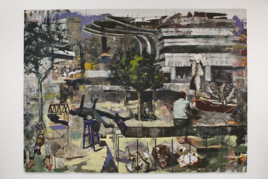 marius bercea, truths with multiple masks, 280 x 385 cm, oil on canvas, 2011