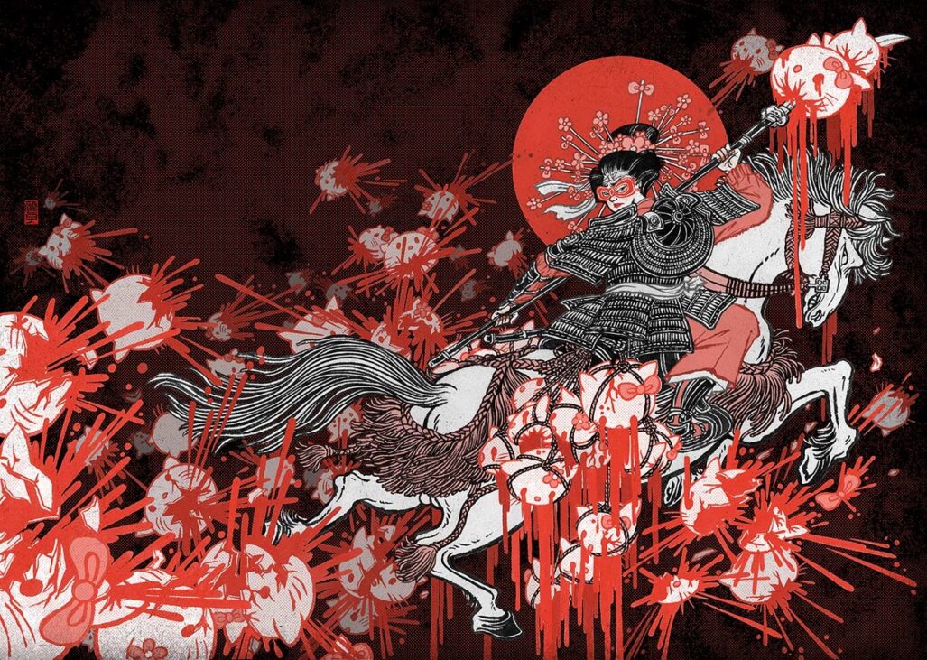 yuko shimizu, hell o kitty, personal work created for a zine undo published by black dragon press (2021)