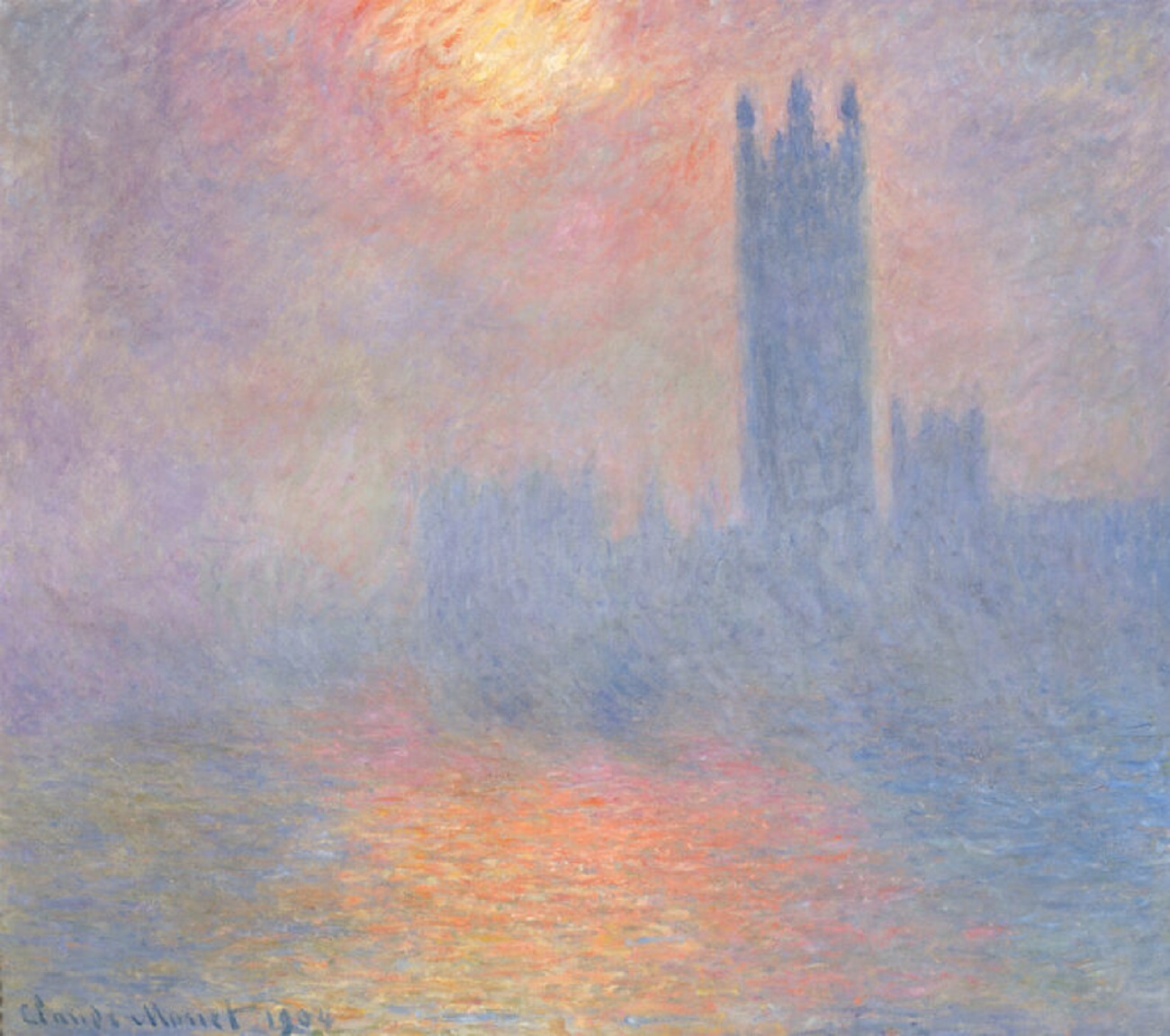 parliament london monet sunlight in the fog
