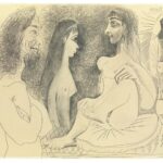 pablo picasso trois femmes nues et buste dhomme