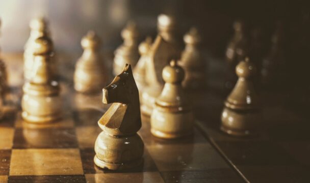 03.05.2021.,kragujevac,,serbia.,.chess,board,with,wooden,chess,pieces,,strategy