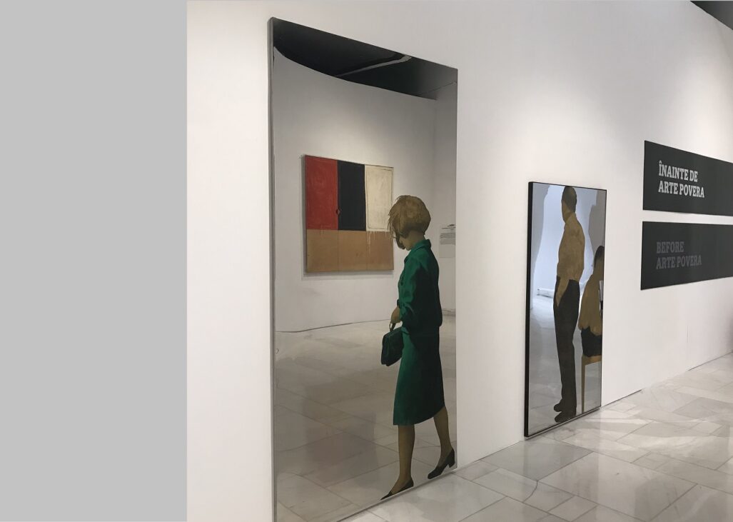 michelangelo pistoletto ragazza che cammina, due uomini in camicie, curatorial.ro