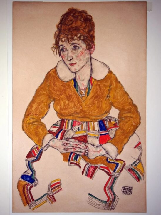 schiele drawing portrait of the artists wife