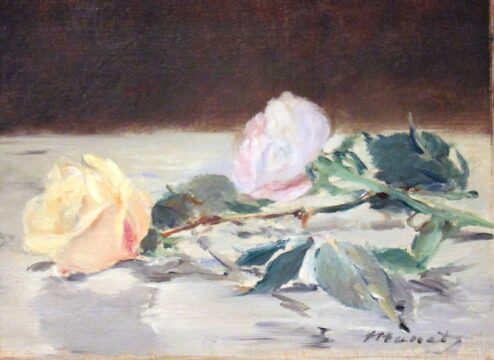 Éduard manet nature morte, deux roses 1882