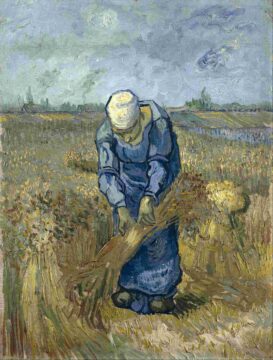 vincent van gogh peasant woman binding sheaves (after millet) google art project copy