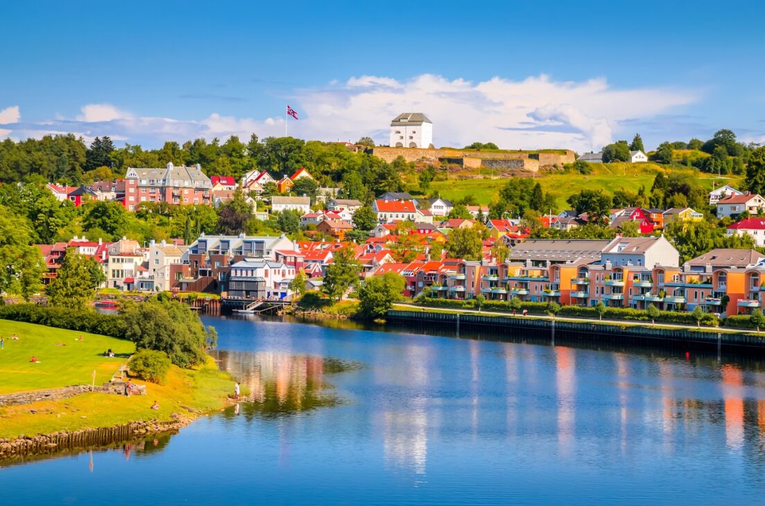 panoramic,view,of,beautiful,city,trondheim,,norway