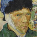 van gogh, autoportret cu ureche bandajată, detaliu, 1889