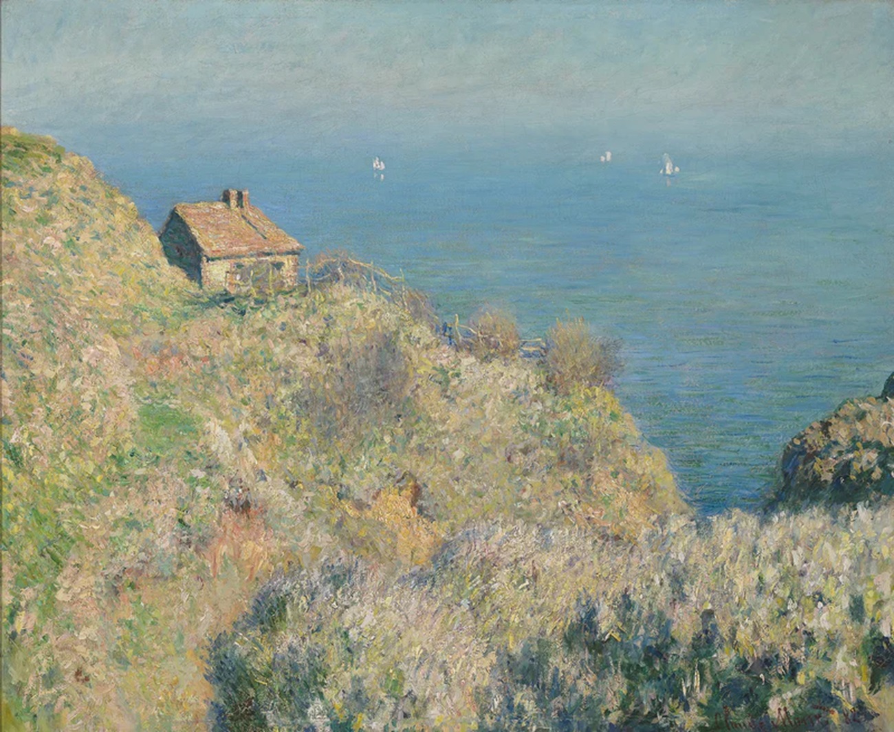 claude monet, the fishermans hut, varengeville