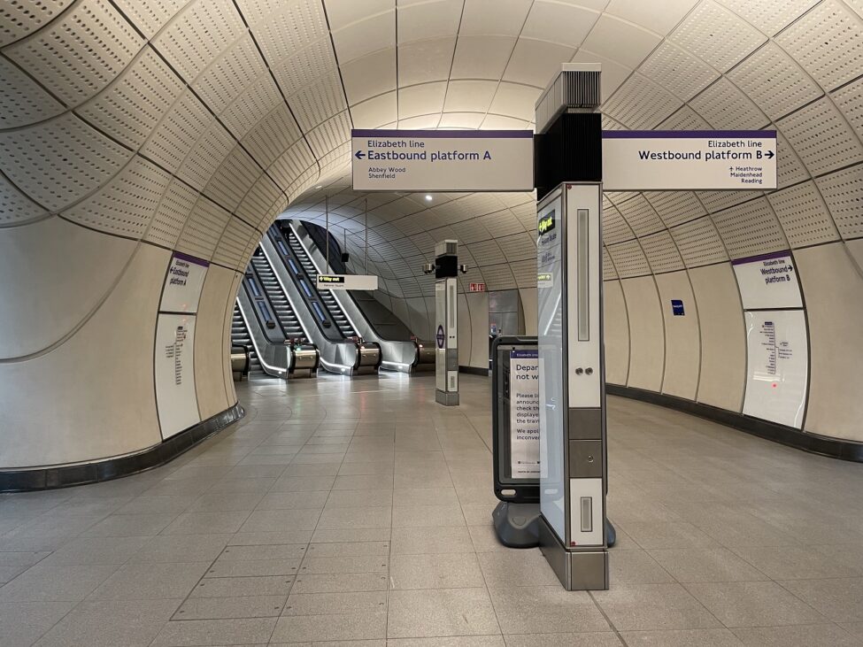 london,,uk, ,november,9th,2023:,futuristic,looking,tunnels,on